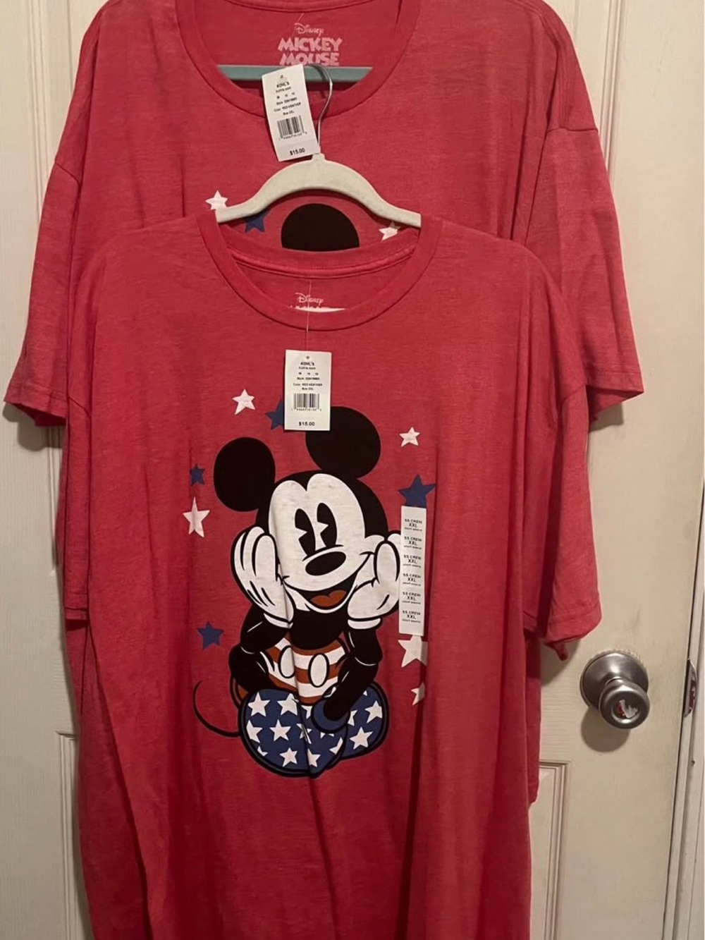 Disney Red Mickey Mouse Graphic Tee with Stars